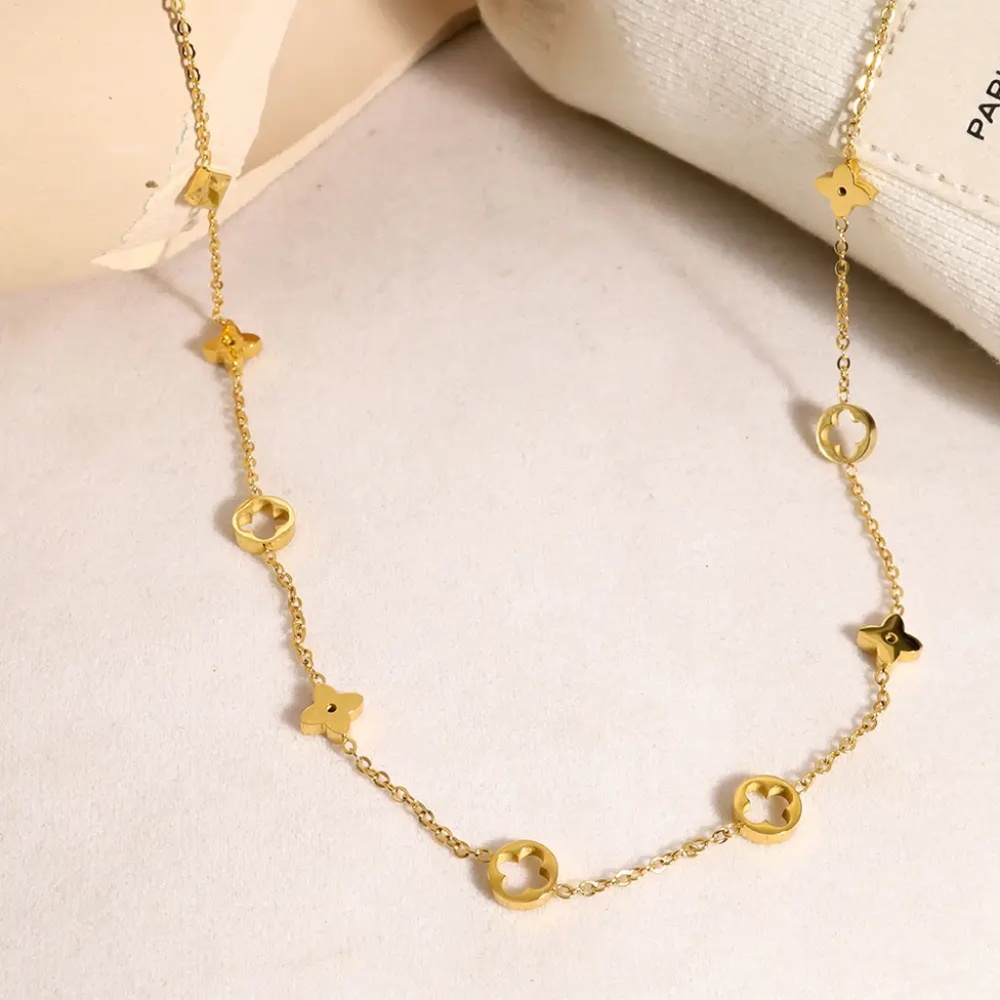 18K Gold Dainty Necklace, Simple Gold Pendant Chain, Elegant thin necklace